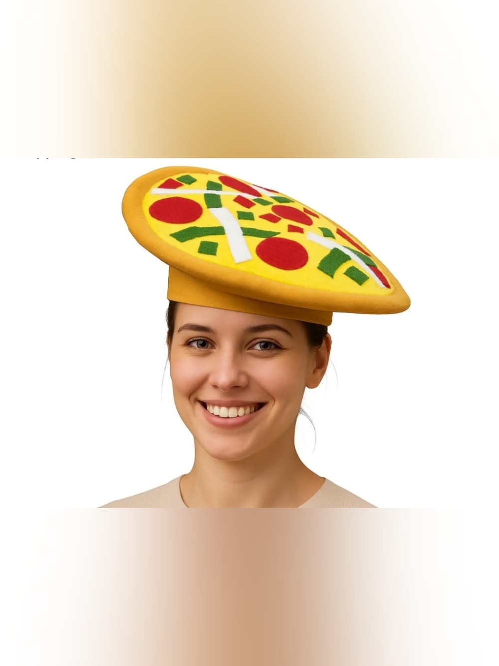 New Pizza Novelty Hat Yellow For Kids And Adults